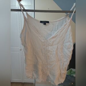 White cami split tank top